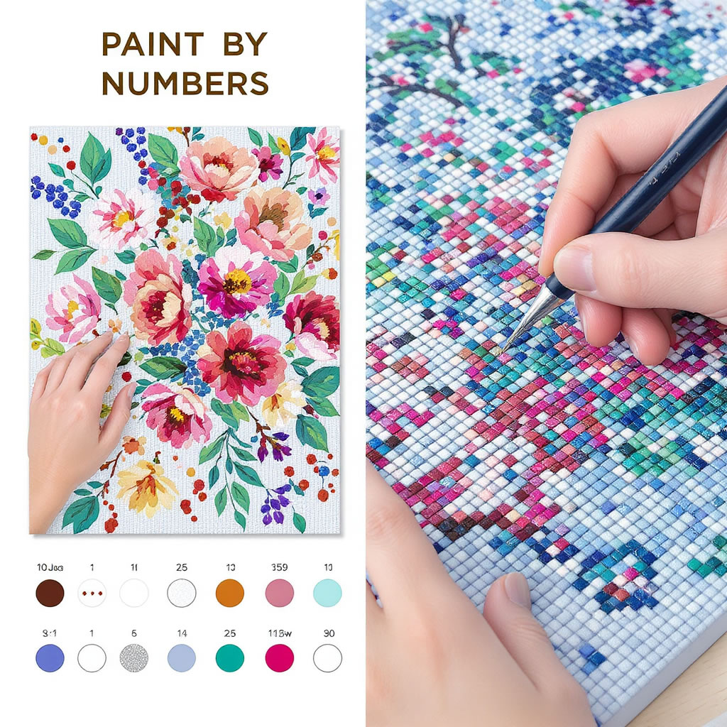 What's the difference between paint by numbers and diamond painting