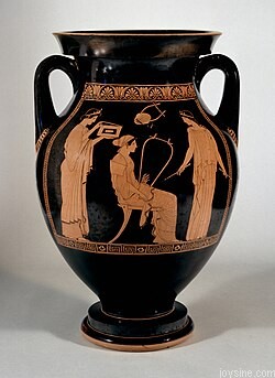 250px Niobid Painter Red Figure Amphora with Musical Scene Walters 482712 Side A.jpg